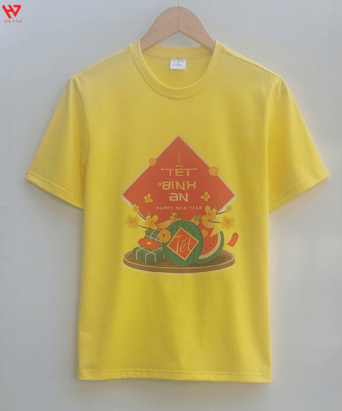 áo thun tết màu vàng at ty