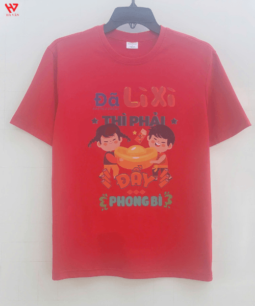 áo thun tết đả lì xi màu đỏ