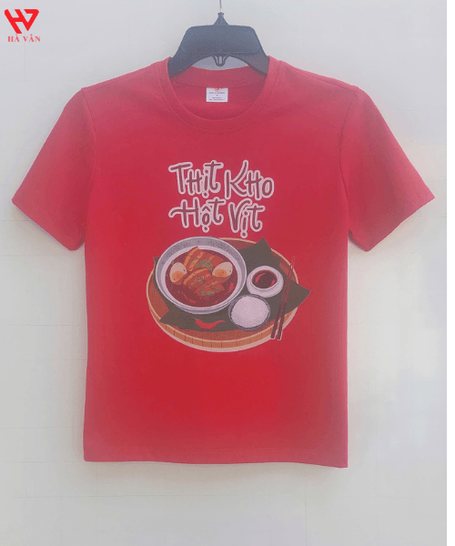 áo thun tết kho hột vịt màu đỏ