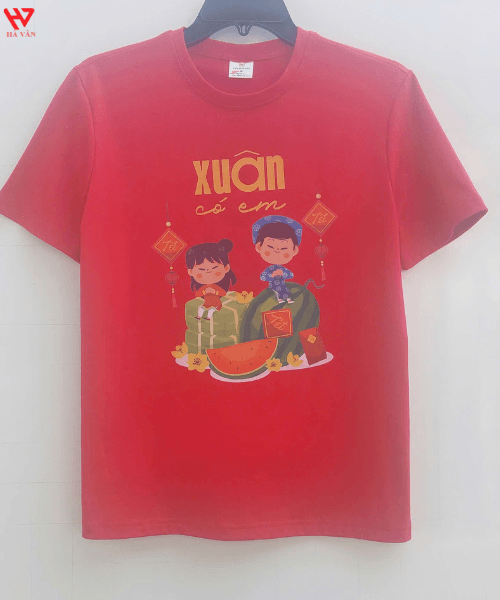 áo thun tết màu đỏ