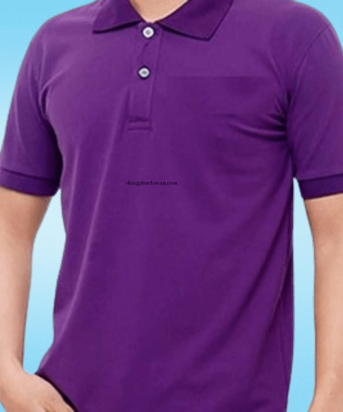 áo thun có cổ màu tím huế