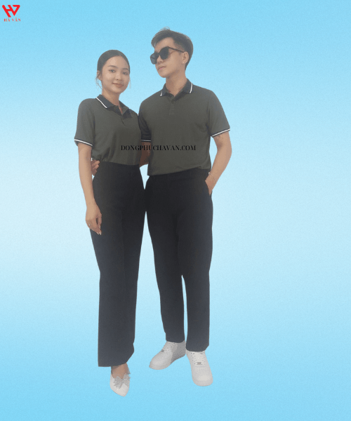 áo thun trơn có cổ màu ve chai