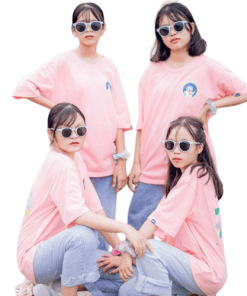 Áo lớp cổ tròn màu hồng