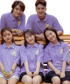 áo polo học sinh màu tím