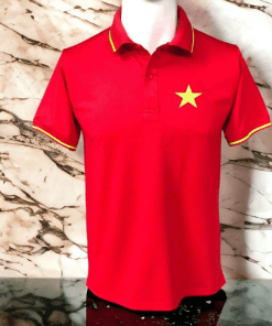 áo có cổ cờ đỏ sao vàng