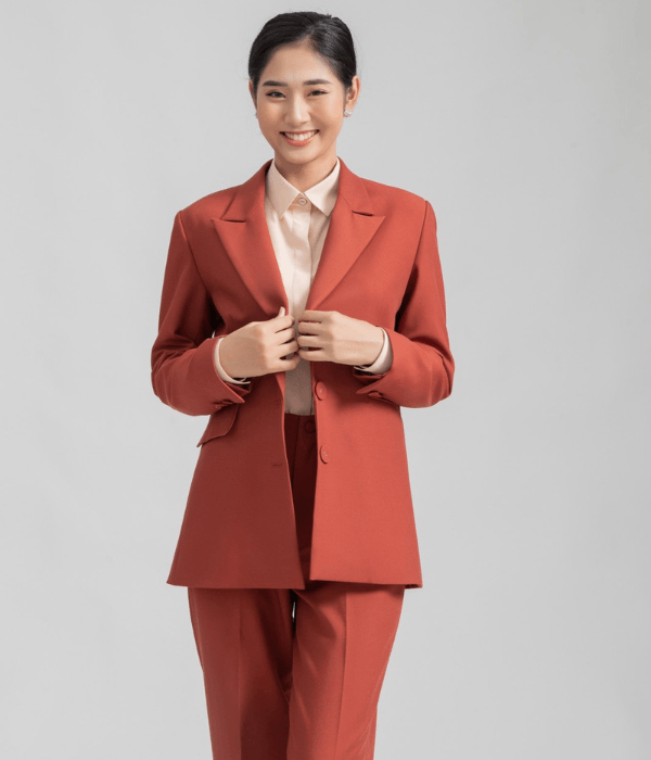 vest công sở màu cam