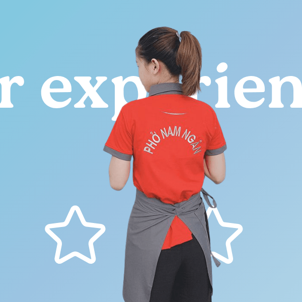 may áo thun quán phở màu cam