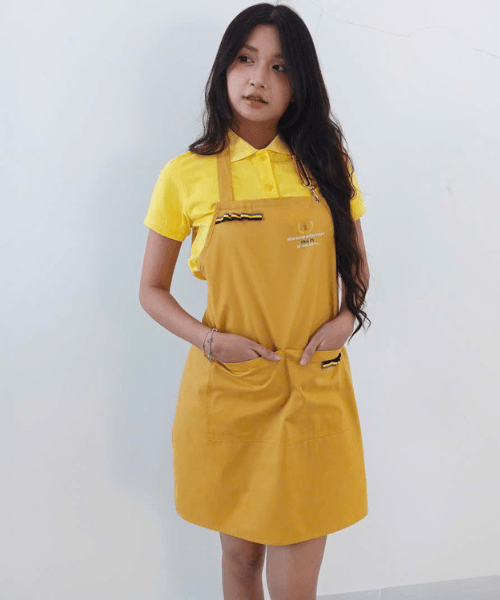đồng phục tạp dề yến màu vàng