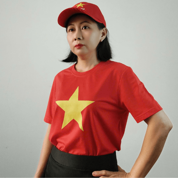 áo cờ đỏ sao vàng in lá cờ ngôi sao lơn